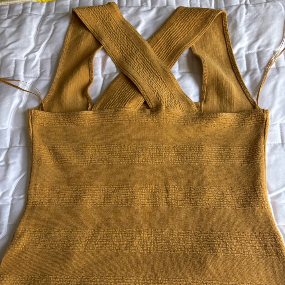 Anthropologie Maeve Mustard Knit Top - Picture 3 of 4